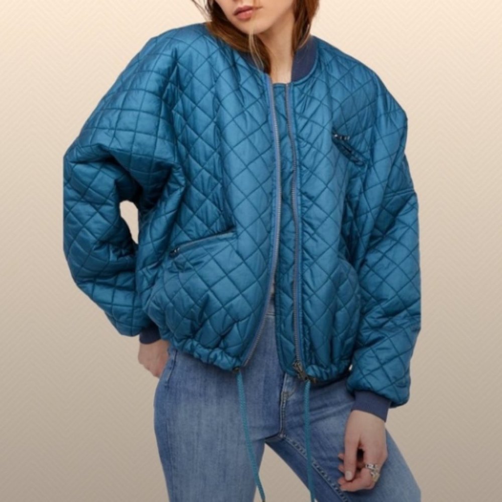 Women Free People quilted zip jacket, sz S